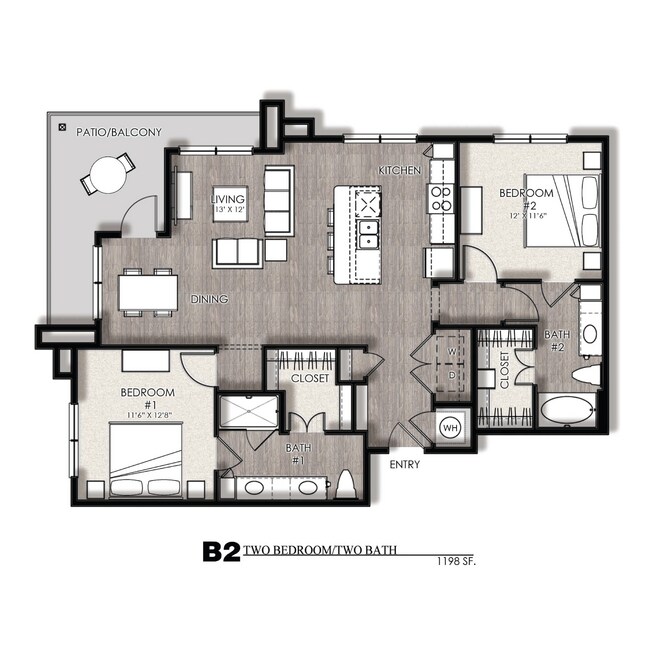 2x2 B 4301 floor plan